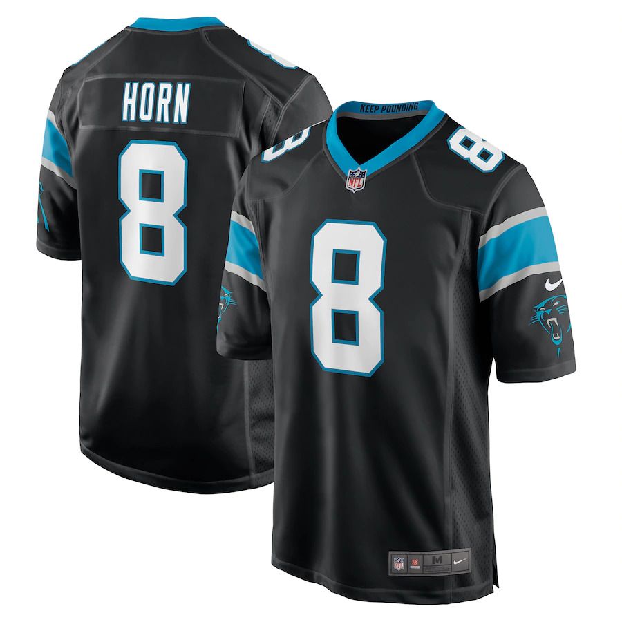Men Carolina Panthers #8 Jaycee Horn Nike Black Game Player NFL Jersey
